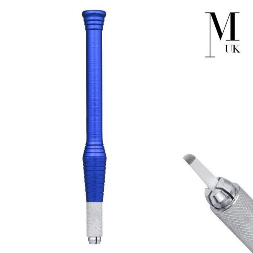 Microblade Needle Holder - SPMU Tool - Manual Microblading Pen - Blue Steel