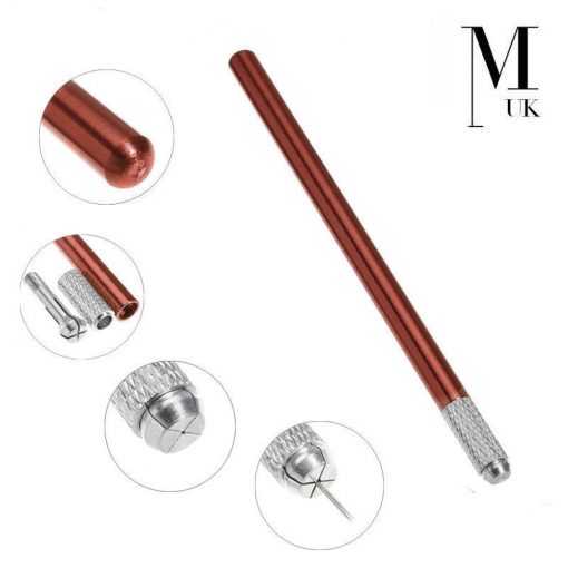 Microblading Pen - SPMU Tool - Manual Needle Microblade Holder - Chocolate Brown